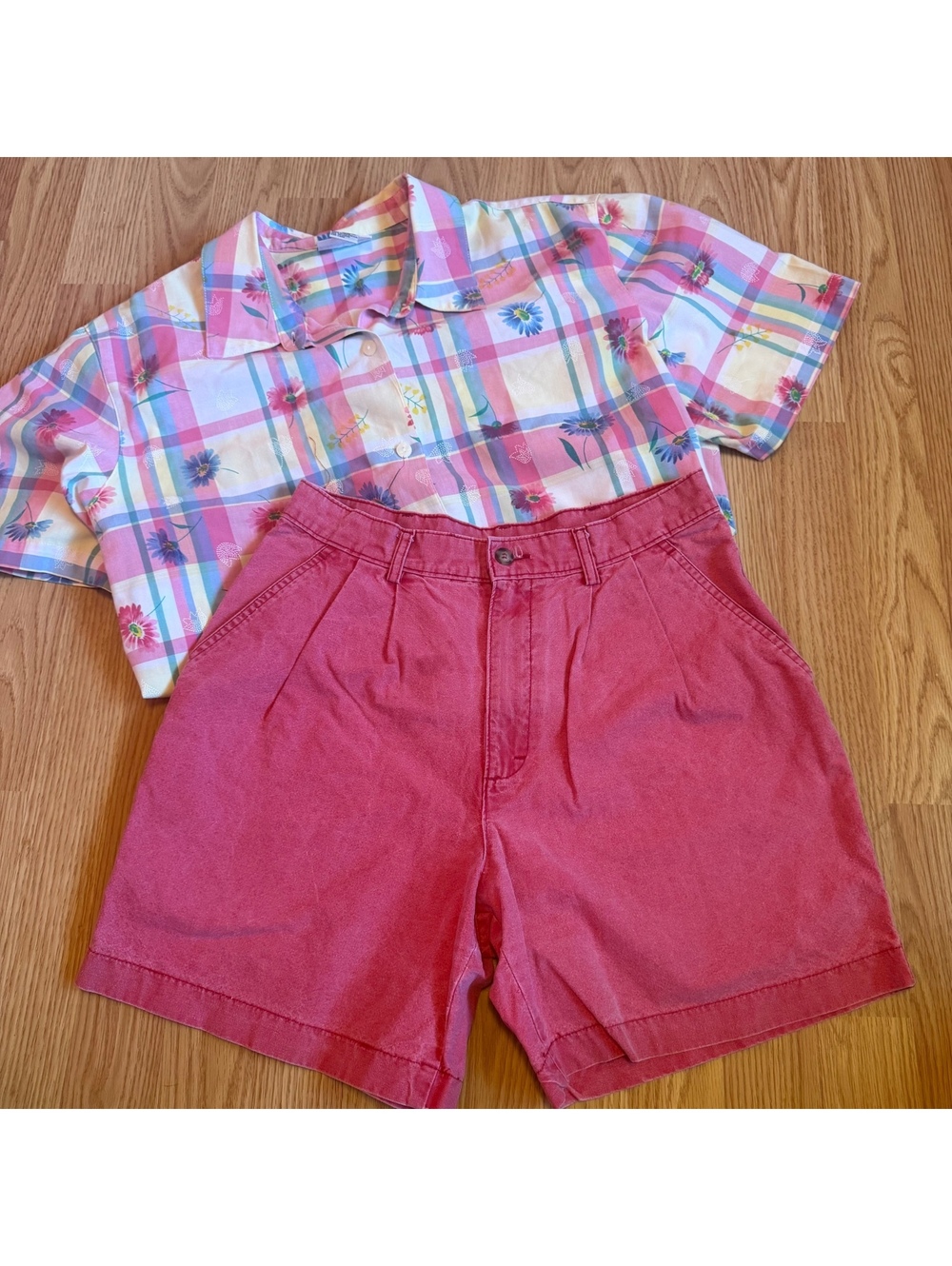 Vintage Woolrich Pink Cotton Womens Shorts High Waisted Size 30